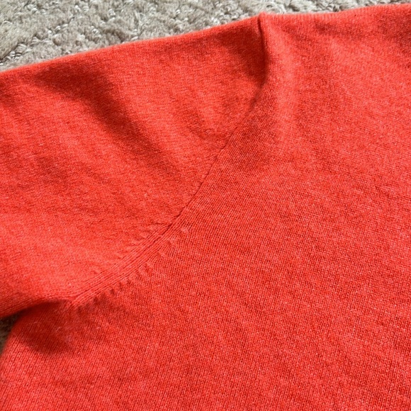 CREWCUTS 12-14 Unisex Orange 100% Cashmere Crew Neck Sweater Pullover Preppy - Picture 5 of 7